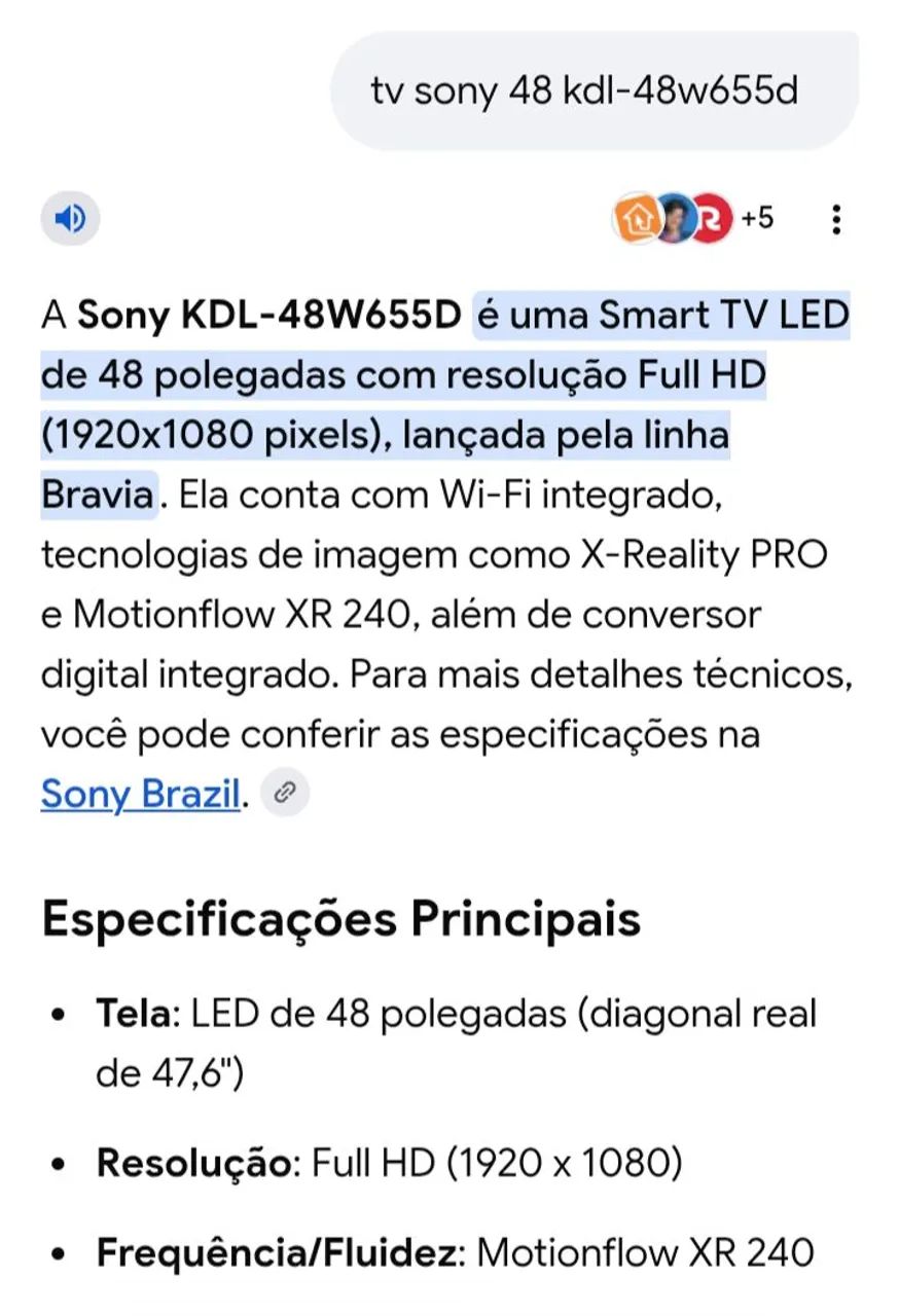 VENDO TV SONY 48 POLEGADAS COM A PLACA QUEIMADA. - Foto 2