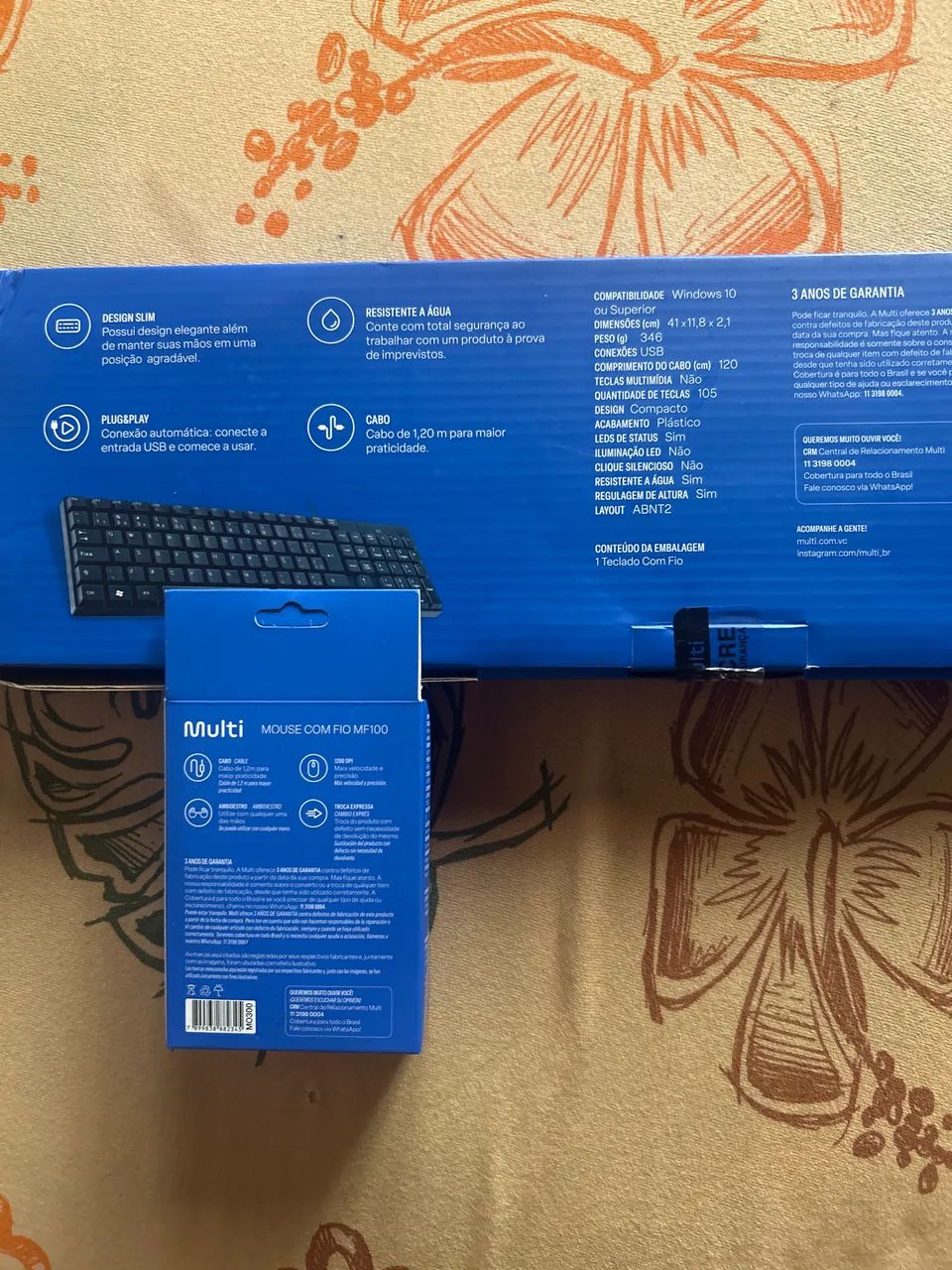 Teclado Compacto com fio e Mouse com fio MF100 - Foto 2
