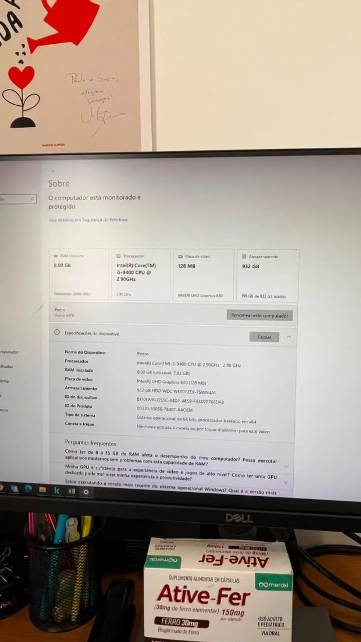 Computador DELL - Intel(R) Core(TM) i5-9400 CPU @ 2.90 - Foto 5