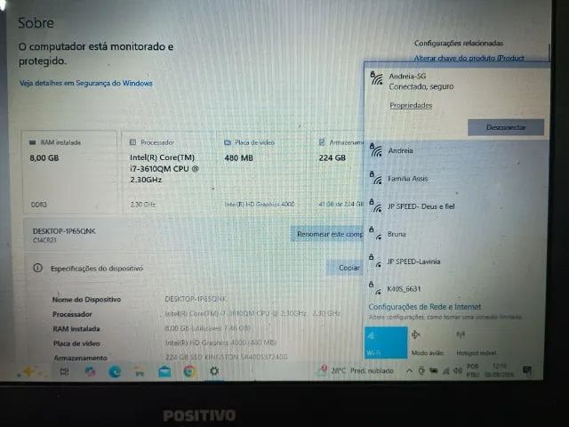 Notebook Positivo Intel® Core? i7-3610QM 8GB SSD 240GB   - Foto 5