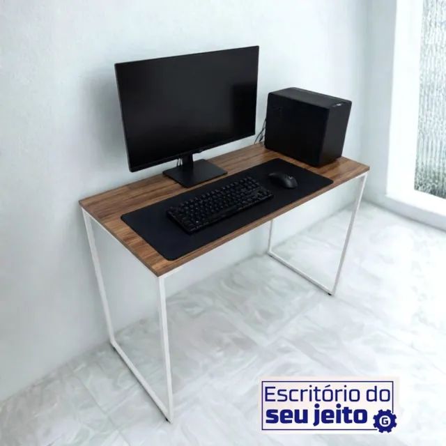 Escrivaninha Industrial NOVA Mesa de Escritório Multiuso para Notebook Computador Estudo - Foto 2