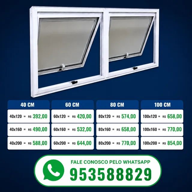 Vitro Maxim-Ar 2 Seções  100x200 s/gBranco Alumínio Direto da Fábrica pagto na entrega