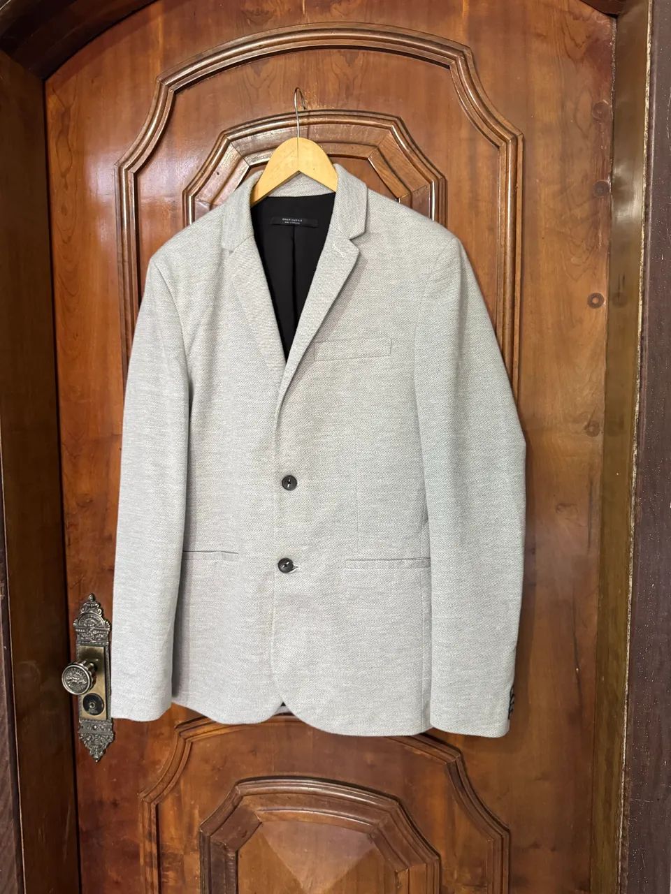 blazer masculino zara man essentials cinza m - Foto 3