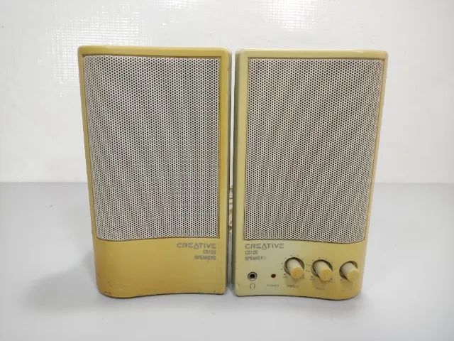 Par De Caixas Som Creative Cs120 Retro Pc Vintage Bdb Branco 127/220v (Usado) - Foto 2