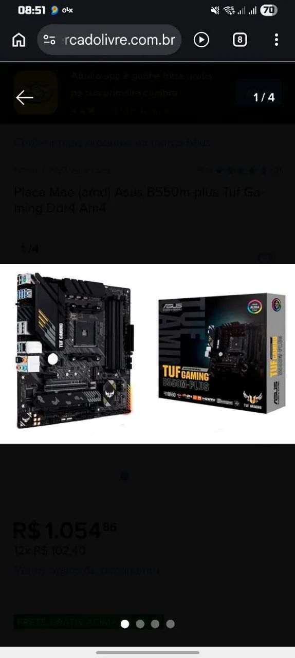 Placa Mãe ASUS TUF Gaming B550M- - Foto 5