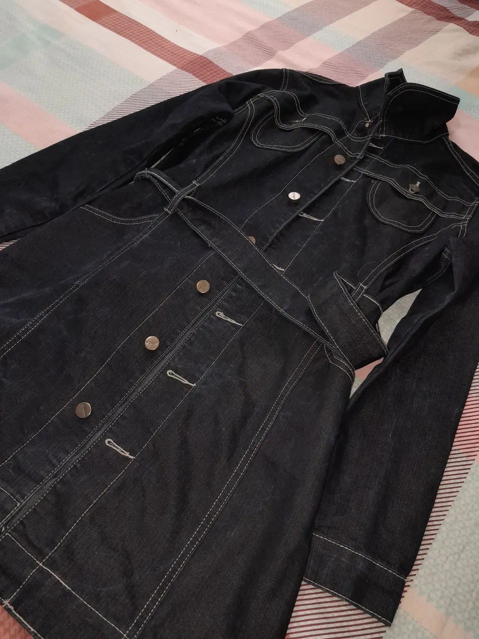 Sobretudo jeans feminino - Foto 2