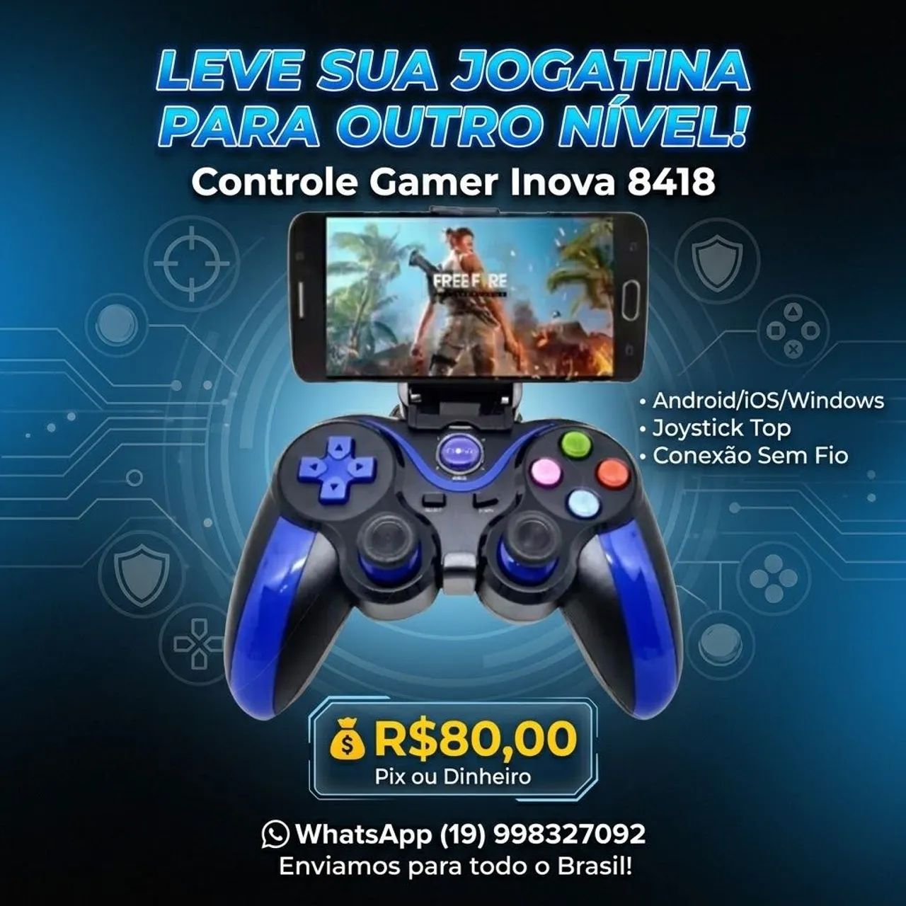 Controle gamer celular 