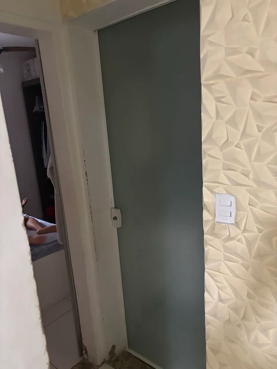 Porta de banheiro vidro chateada 080x210 - Foto 5