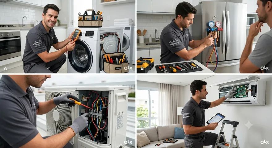 Consertos em: Ar condicionado, Máquina de Lavar e Geladeiras