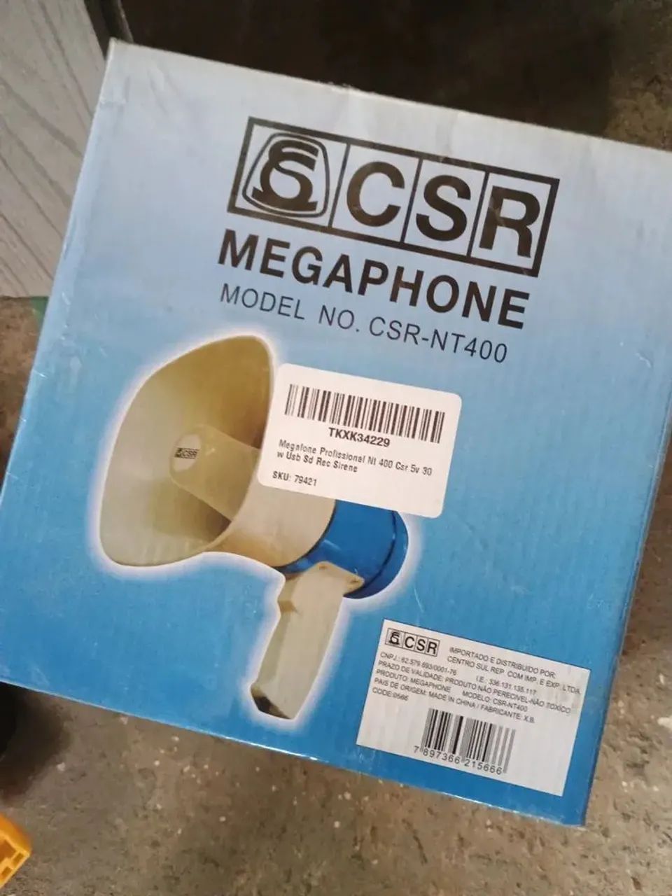 Megafone CSR NT 400 Cinza/Azul 30W Recarregável USB Gravação - Foto 4
