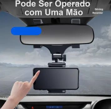 Suporte De Celular Para Espelho Retrovisor Carro Preto - Foto 2