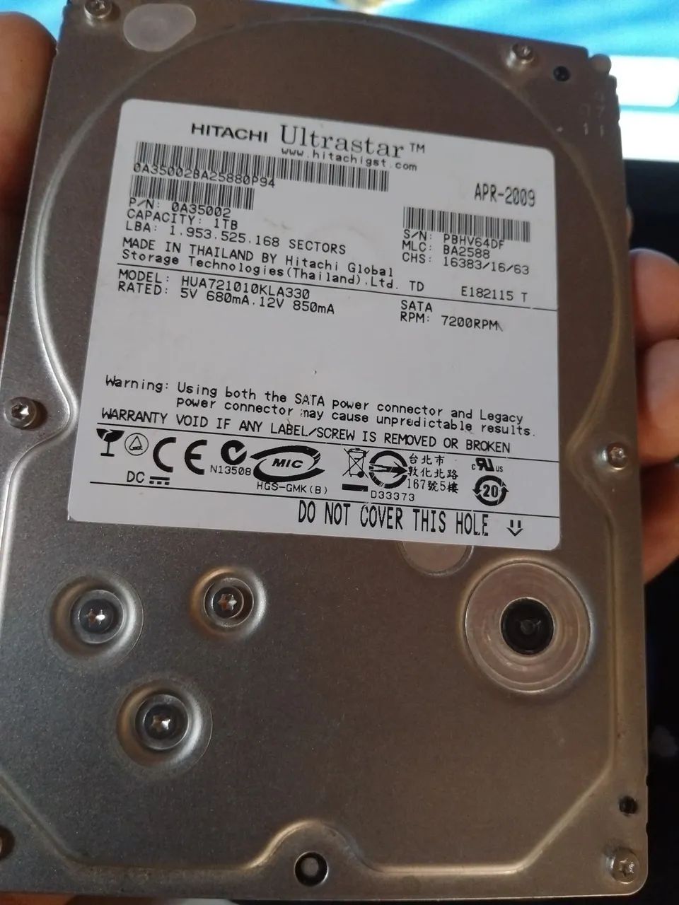 HD HITACHI ULTRASTAR 1TB