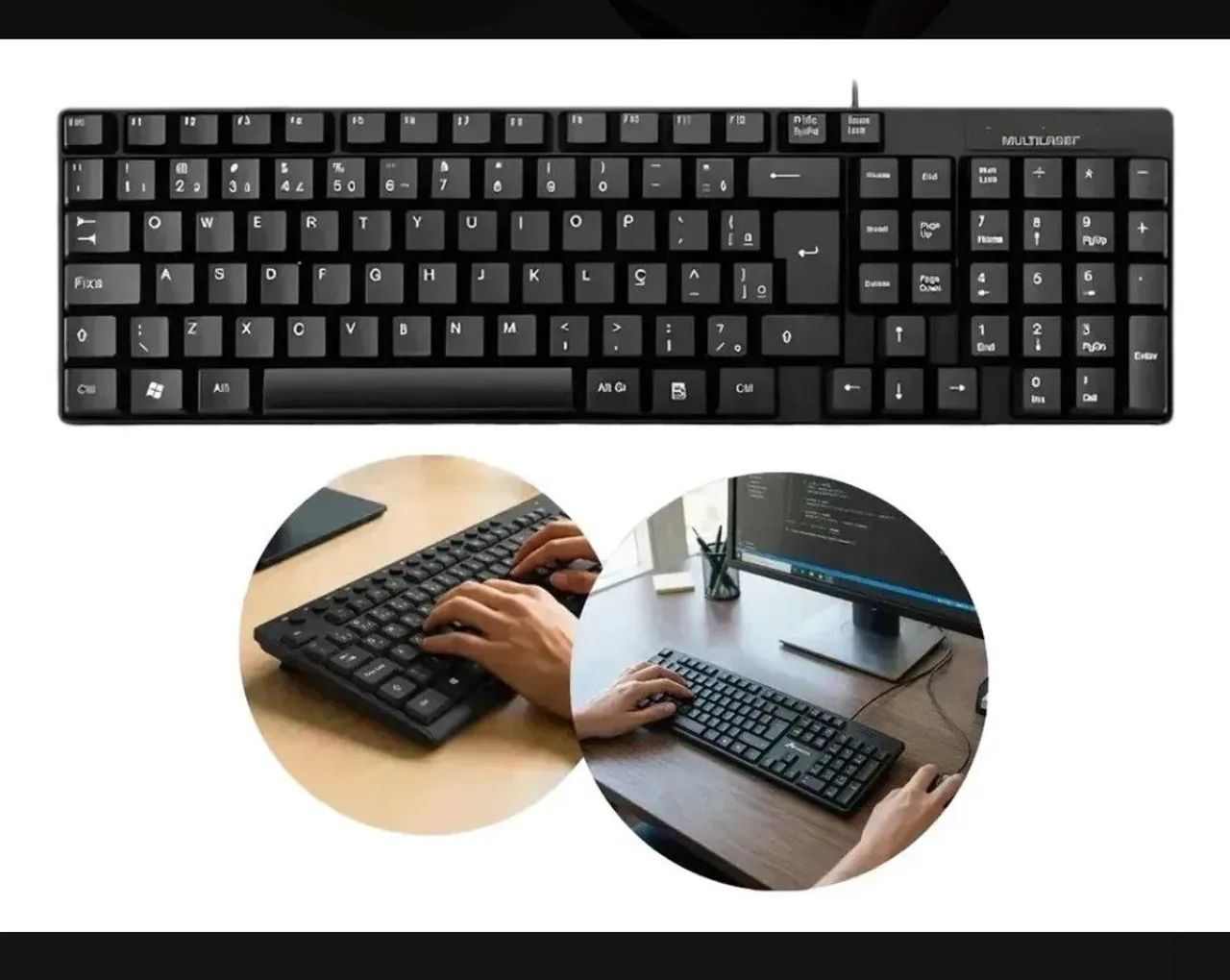 Teclado Basico Slim Preto Usb Multilaser Tc193 - Foto 4