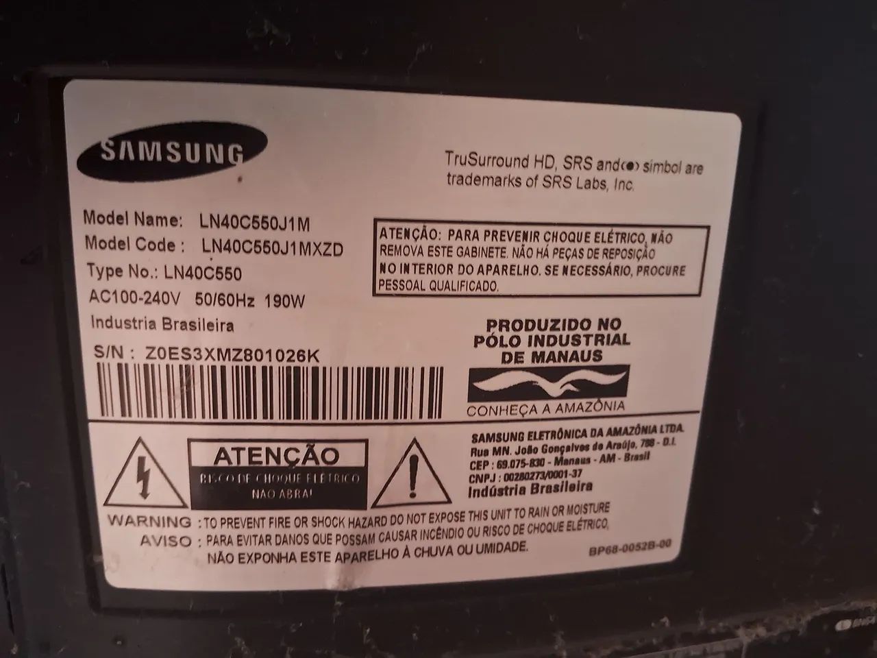 Tv Samsung (Retirada de peças) - Foto 2
