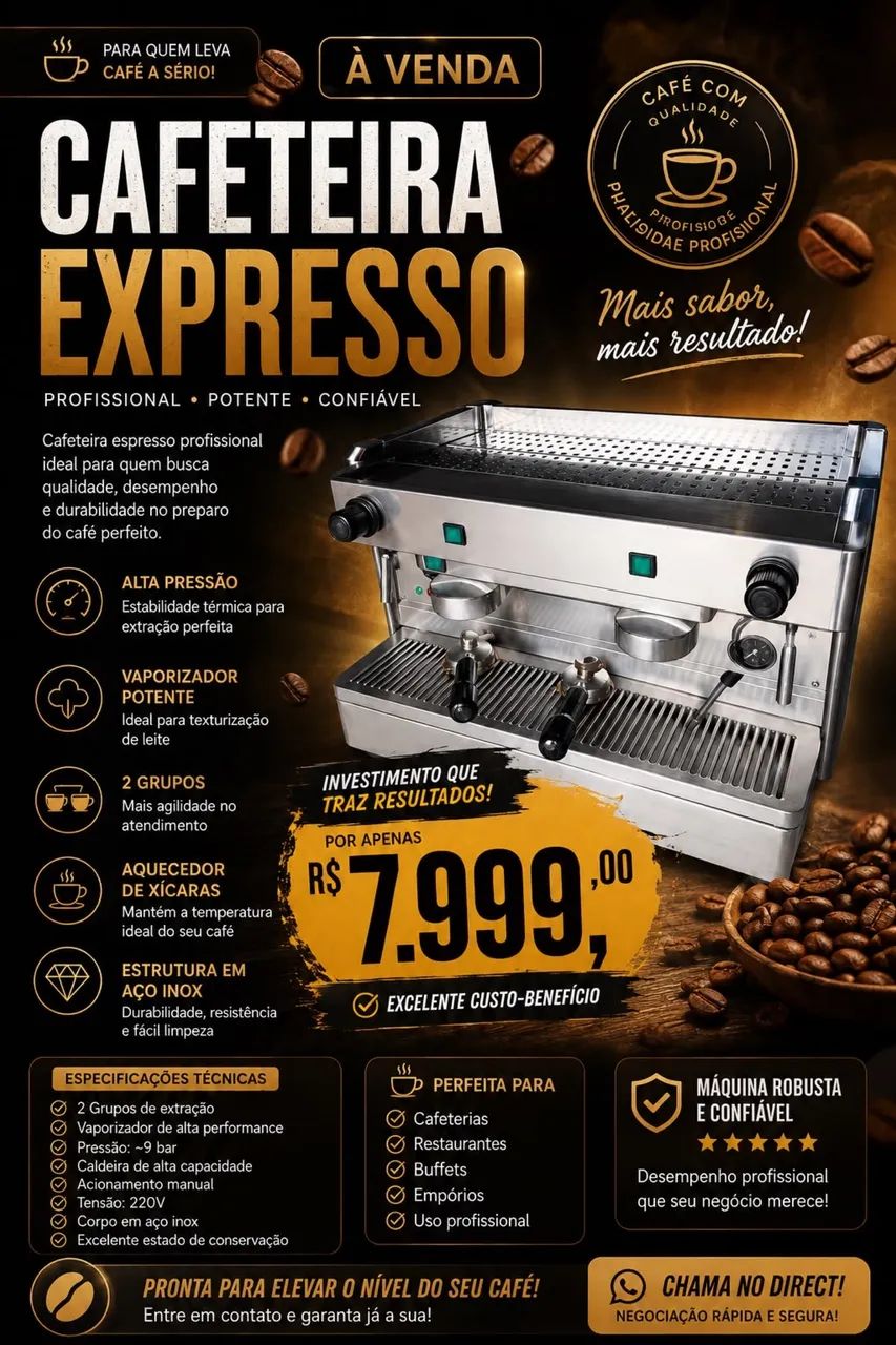 Máquina de café 2 grupos em inox - Foto 3