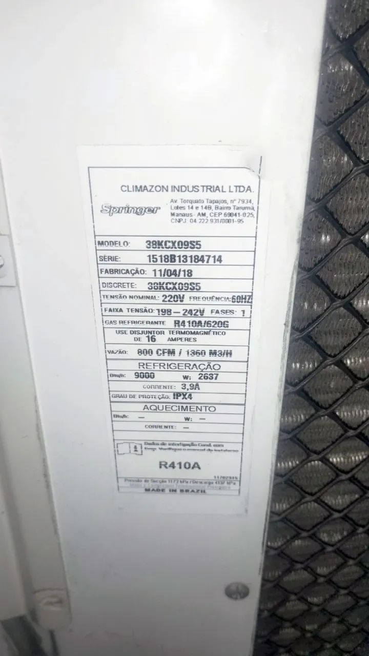 ar condicionado singer
