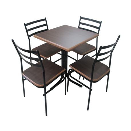 Mesa quadrada com quatro cadeiras - para buffet , restaurante , bares- entrega rápida