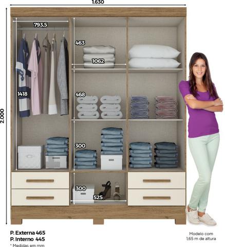 Guarda-Roupa Briz 6 Portas 4 Gavetas B63 - Foto 2