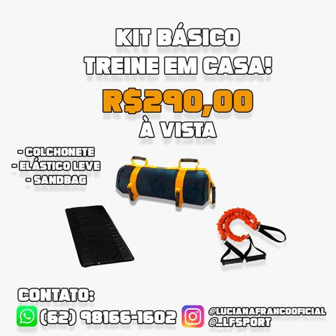 Kit Treino Funcional - Treino em casa - Colchonete + Elástico + Sandbag (Powerbag)