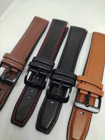 Pulseira Emborrachado Estilo Couro 20mm para Smartwatch - Foto 2