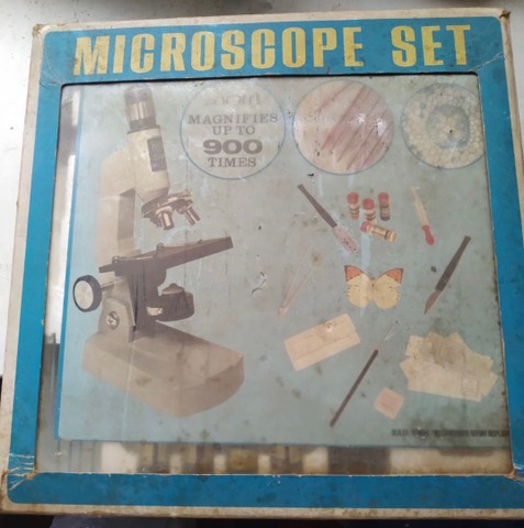 Microscópio brinquedo anos 70