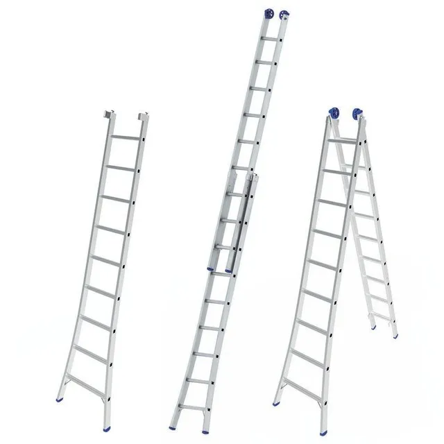 Escada Extensiva 2x9 Alumínio - 18 Degraus - Marca MOR