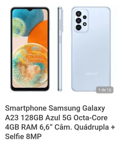 Smartphone Samsung Galaxy A23 5G 4GB RAM 128GB Câmera Quádrupla