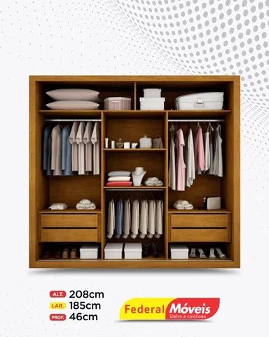 Guarda Roupa 3 Portas 4 Gavetas Espelho Direto da Fabrica Fazemos Entrega - Foto 2