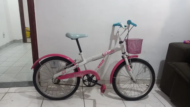 Bicicleta ARO 20 - Barbie - Branca - Caloi - Ri Happy