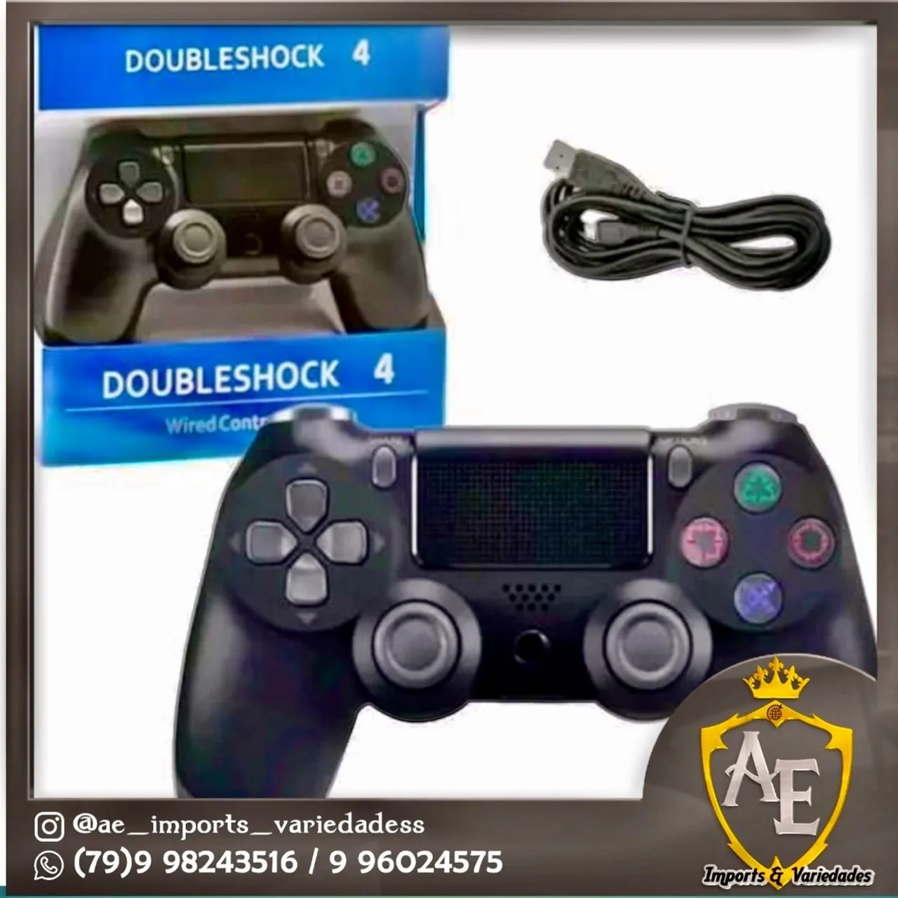 Controle DualShock 4 PS4 - Novo - Com Fio