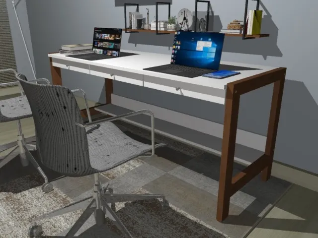 Mesa de Escritório Delluxe. Em Madeira Maciça L160CM X P60cm x A76cm