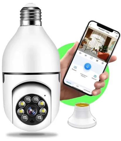 Nova Câmera de Segurança Ip Lâmpada Wifi Full Hd Visão Noturna - Foto 3