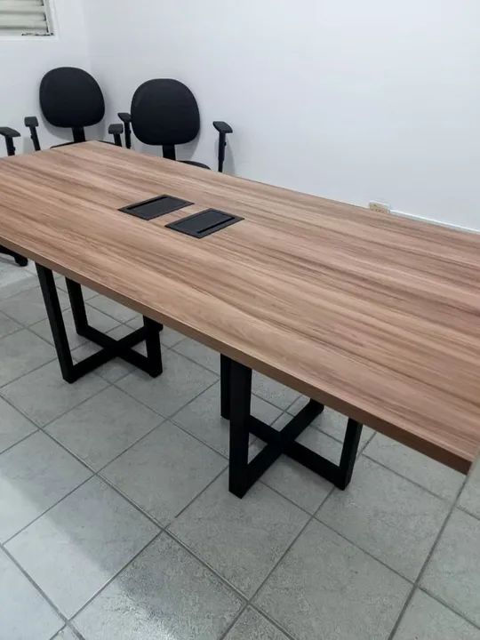 Mesa de Reunião Nogal 2cx tomada - Foto 4