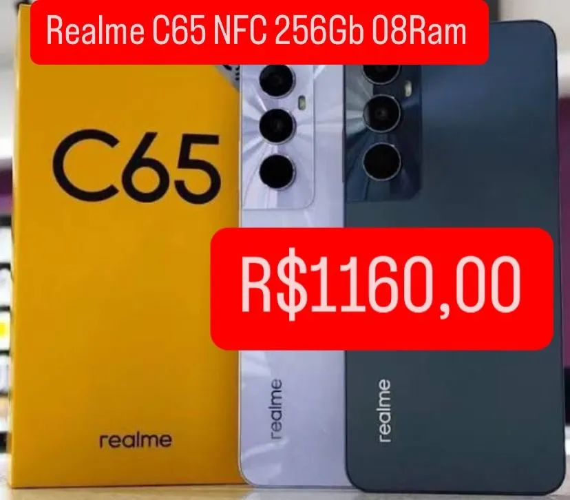 Realme C65 NFC 256+08Ram Novo Entregamos
