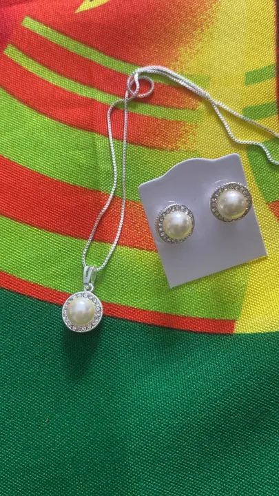 Conjunto de Colar e Brincos com Pérola - Foto 2