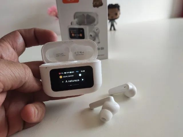 Fone Sem fio Bluetooth D10 Pro Max Com visor digital case com memoria ANC Volume Entrego