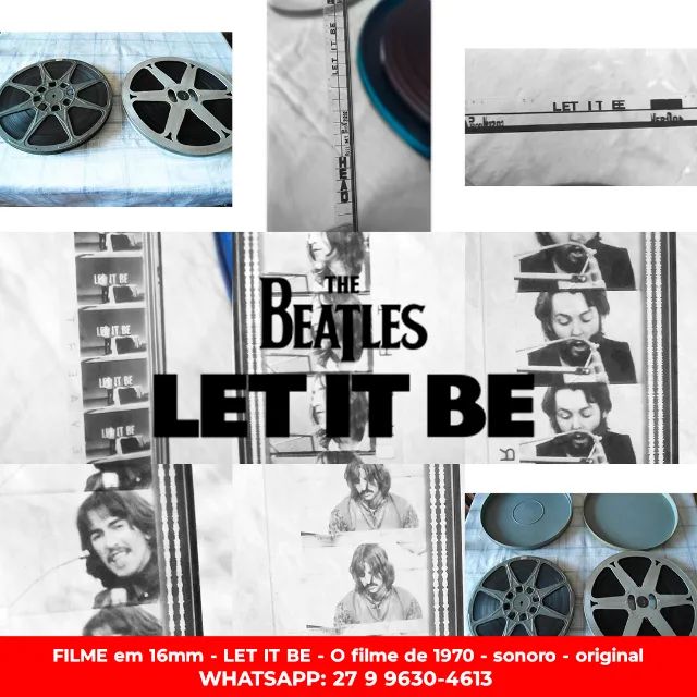 Filme 16mm Let It Be (Deixe Estar) com The Beatles - Sonoro - Ótico - o Original 1970