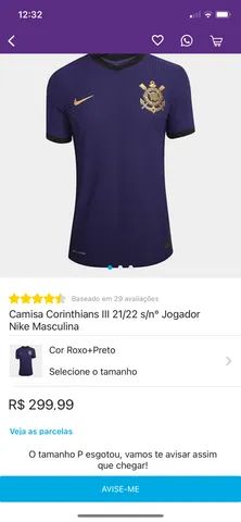 Camisa Oficial Corinthians Silver Logo Preta Oficial Tamanho:M;Cor:Preto