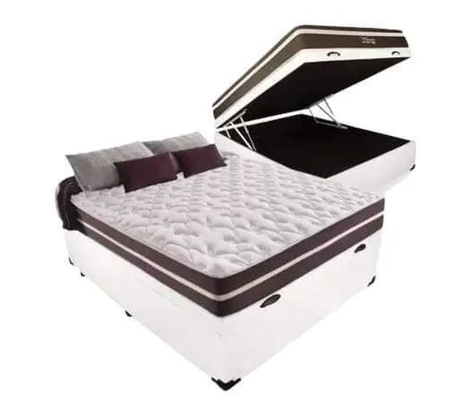 Base casal baú blindada + colchão casal molas ensacadas espuma D33 promo J24 - Foto 2