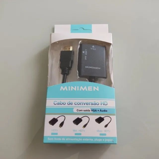 Cabo Adaptador Vga para Hdmi Para conectar monitores antigos