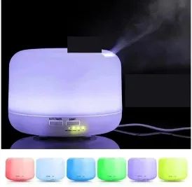 Difusor Umidificador Aromatizador Óleos Essenciais c/ controle e Led 7 Cores 300 ML z167  - Foto 4