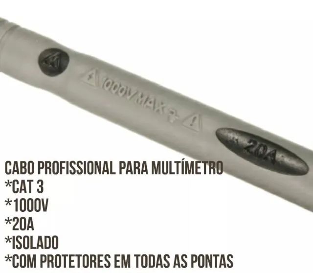 Cabo Multímetro Ponta De Teste Ponteira Prova - Profissional 1000V 20A Arduino COD-CP69   - Foto 2