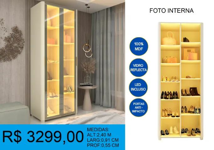 Sapateira espelhada super reforçada - compre hoje e receba amanhã 