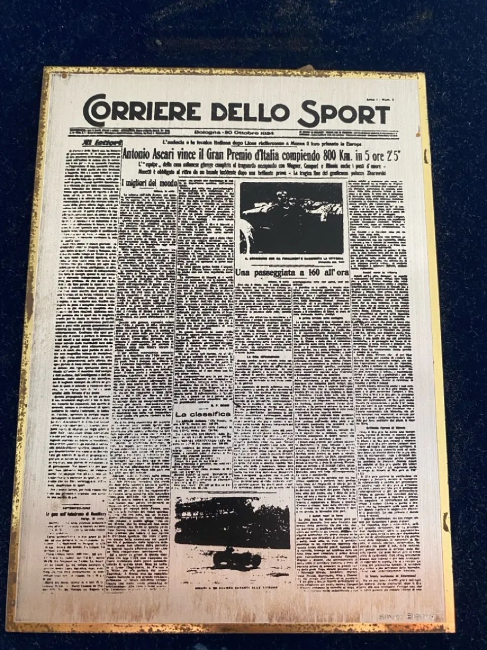 Placa Comemorativa Corriere Dello Sport - Itália  - Foto 5