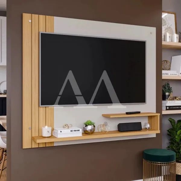 Painel de TV moderno com prateleiras até 50 polegadas 