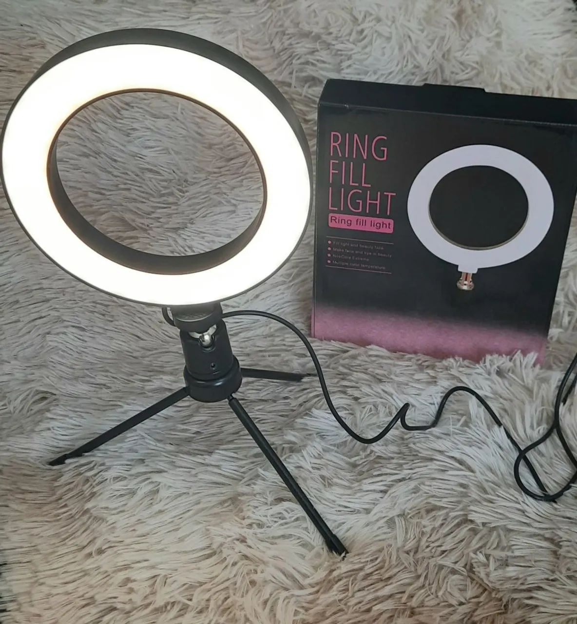 Iluminador Ring Light 6p LED de mesa - Foto 5