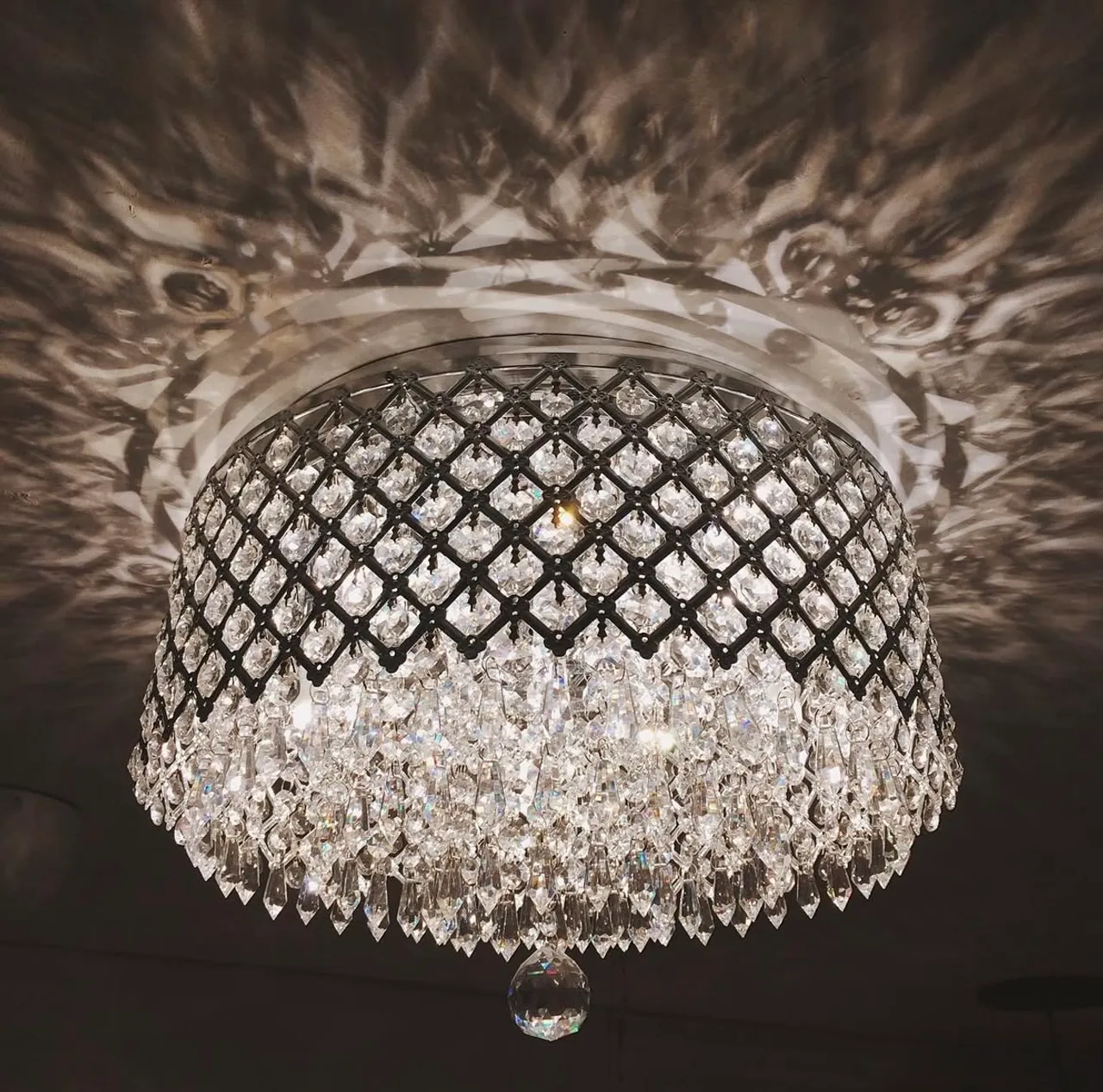 Lustre de Cristal com 6 lâmpadas