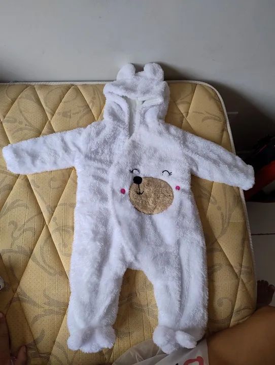Macacão de Pelúcia Ursinho para Bebê - Foto 2