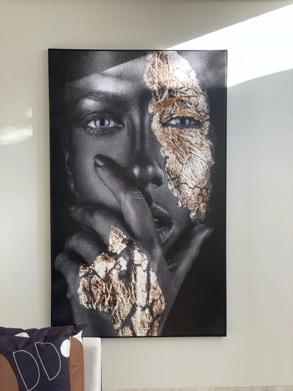 Quadro Decorativo - Arte Feminina com Folha de Ouro