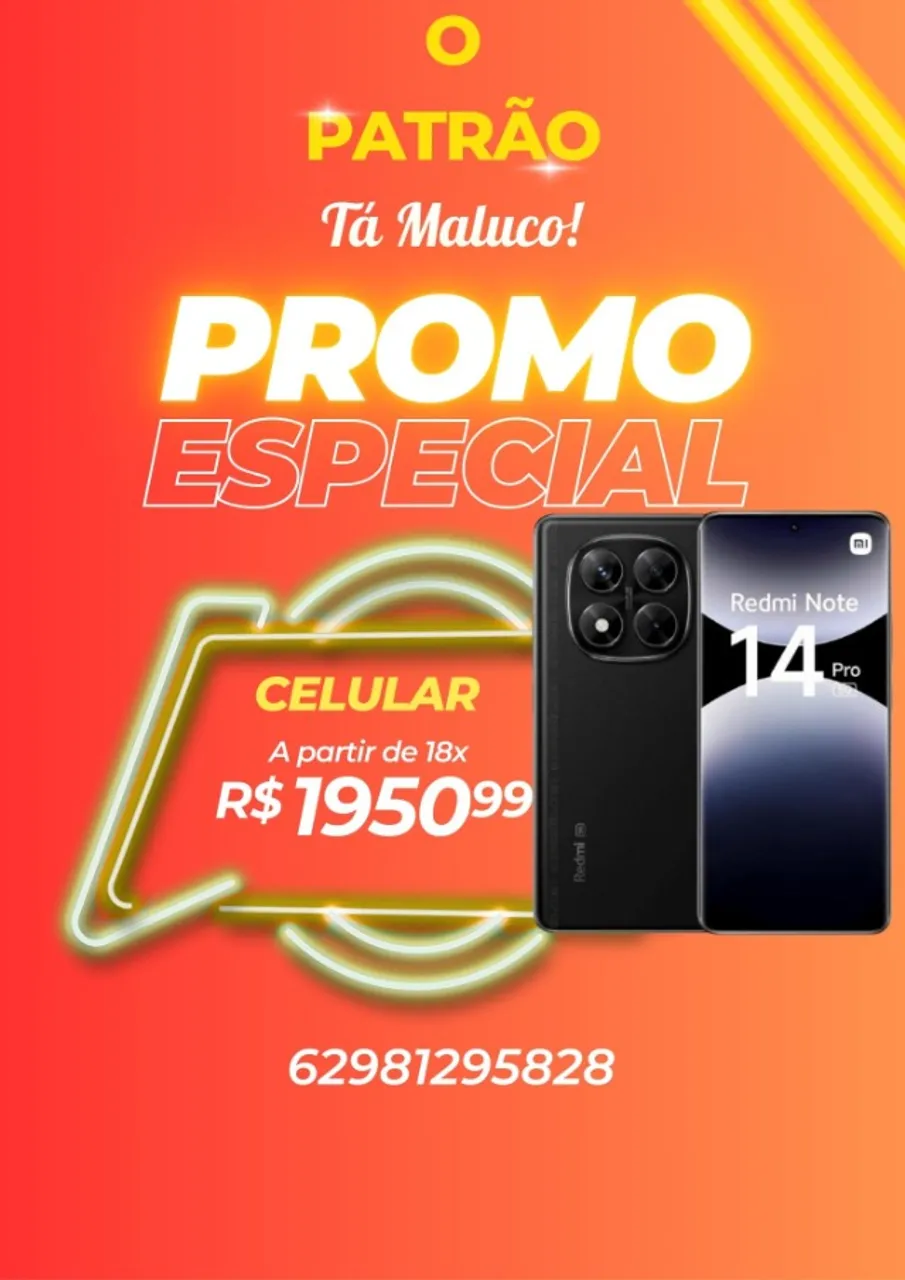 Celular Redmi Note 14 Pro 5G NFC 256Gb 08Gb Ram Novo Lacrado Global Entregamos